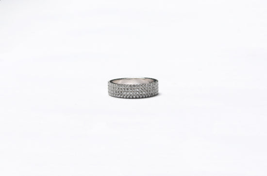 Senobar Diamond Band Ring on Pure 925 Silver.